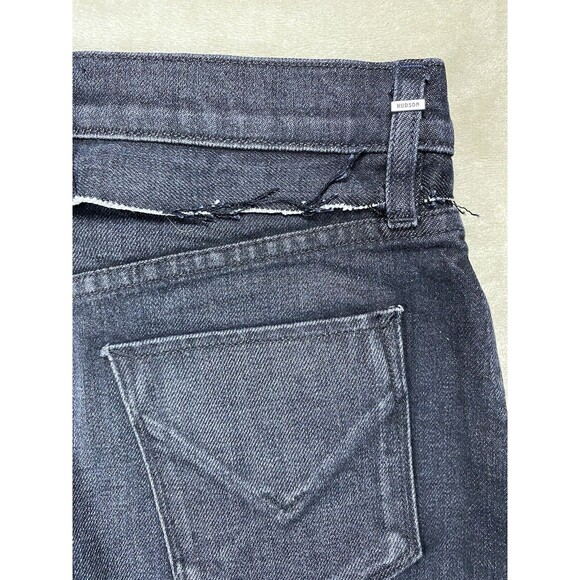 Hudson Skirt Women’s 26 Black Gray Camo Jean Distressed Raw Hem Jean Color Block - Picture 5 of 9